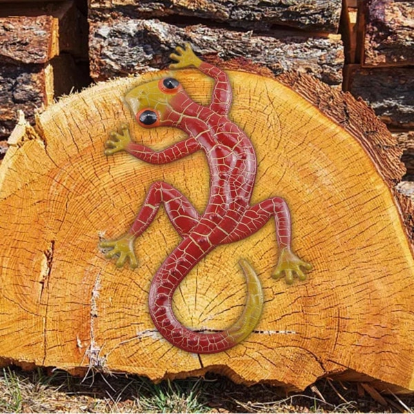 Härlig Gecko Väggskulptur Hängande För Lizard Art for Dining Red