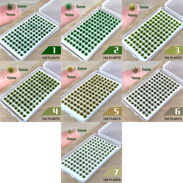 1/2/3/5 Resin Mini Grass Tuft Lågt underhållsminiatyrer Statisk No.6 1Set