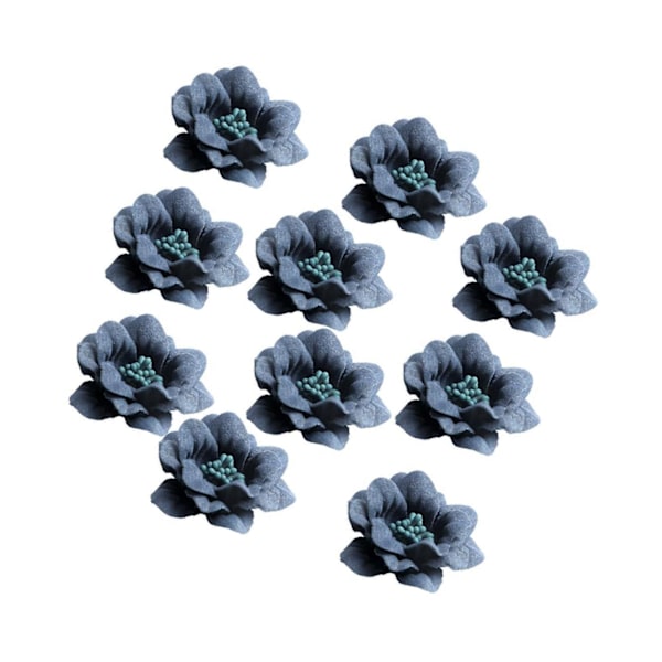 1/2/3/5 10 stycken Camellia Flower Heads för gör-det-själv-hårtillbehör Dark blue 4.5cm 1Set