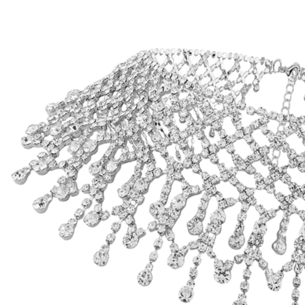 1/5 tofs halsband Choker modetillbehör hänge för fest Silver 25x6cm 1Set