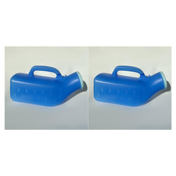 1/2/3 flaska för äldre läckagesäker med cover för sängliggande patient Blue 1200ML 2PCS