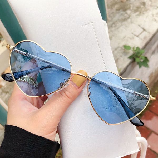 1/2/3/5 hjärtformad guldmetallram och Tac-lins för snygg silver frame skyblue 1Set
