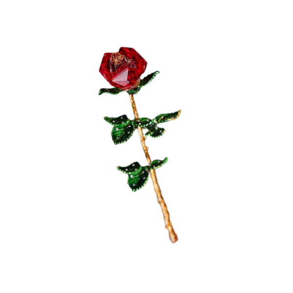 Graciös Crystal Rose Ornament Mors Dag Anniversary Red 25x6.5cm