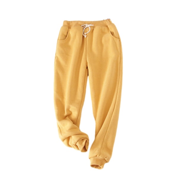 Snygga byxor för kvinnor håller sig varma och bekväma på vintern yellow M