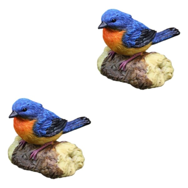 1/2/3 Miniatyr fågelstaty Konsthantverk Fågeldjurmodell 1 Pc Blue 2Set
