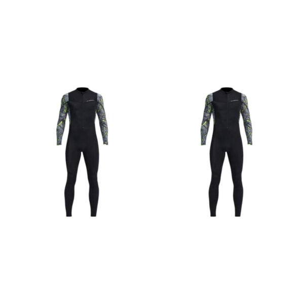 1/2/3/5 Mens Front Zip Våtdräkt för dykning Surfing och simning black XXL 2PCS