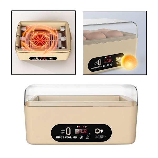 Desktop Digital Egg Incubator Egg Turner Fjäderfä kläckare för 5 Manual Egg Turning