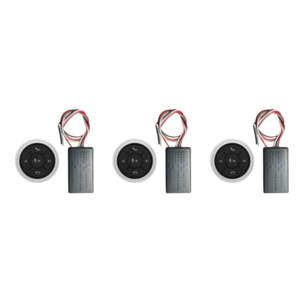 1/2/3/5 Universal Wireless Bluetooth Media Button 7 Key for För Silver 46x12mm 3Set