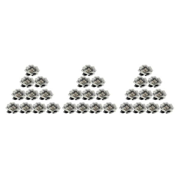 1/2/3/5 10 stycken Camellia Flower Heads för gör-det-själv-hårtillbehör Grey 4.5cm 3Set