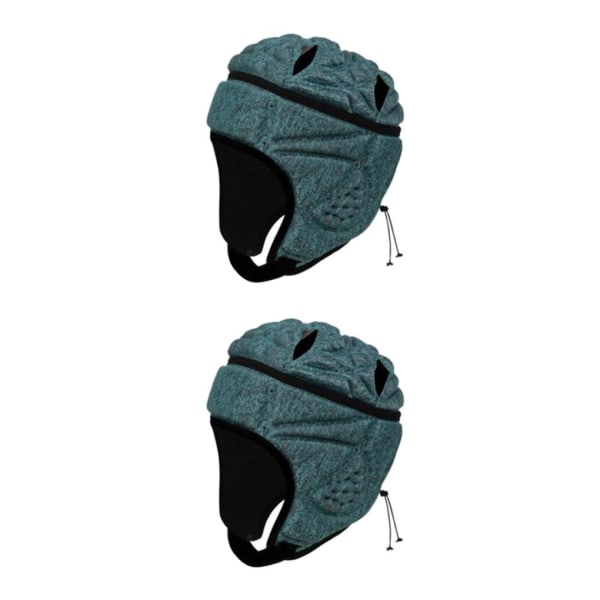 1/2/3 EVA Målvakt Rugby Fotboll Fotboll Rugby Hat Head Dark Green 2PCS