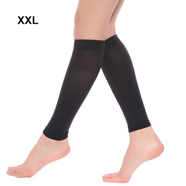1/2/3/5 Dam S Calf Compression Strumpor Bekväma och black XXL 1Set