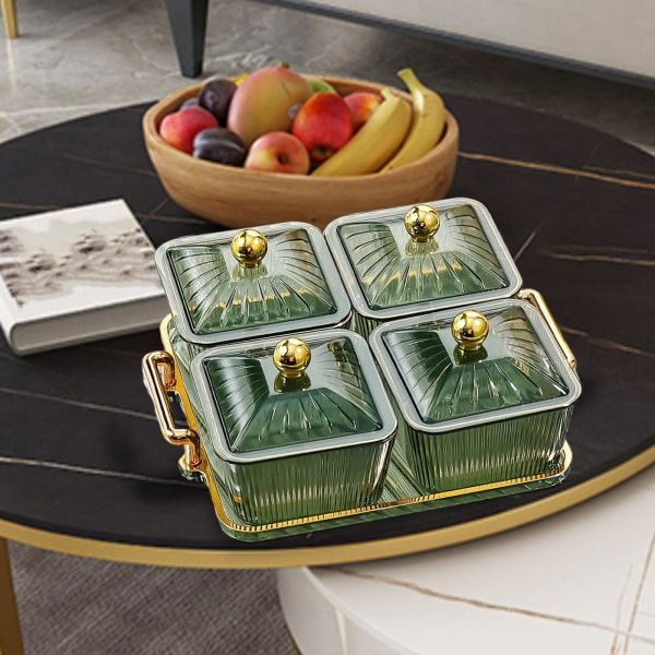 1/2/3 Nordic Style Divided Dishes Square för Reception Room 4 Grids 1Set