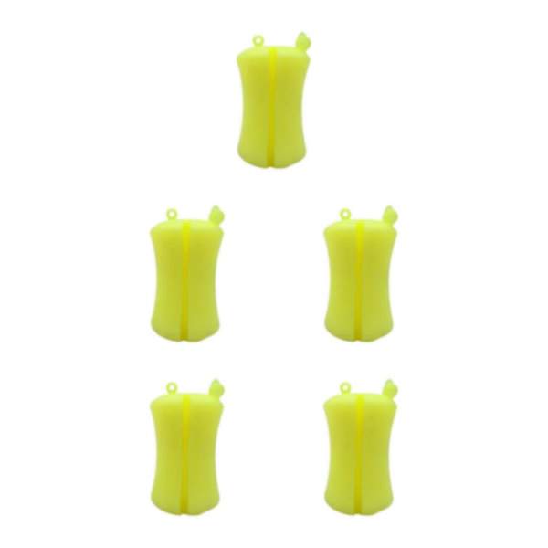 1/2/3/5 Bärbar fiskespö Fast boll Slitstark Slitstark Yellow 6 x 3.8cm 5Set