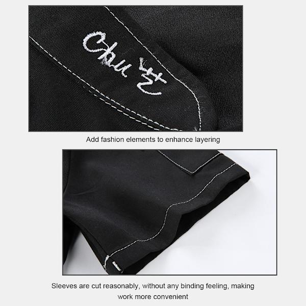 1/2/3 Svart Lätt att rengöra Chef Coat Button Chef Uniformer För black l 1Set
