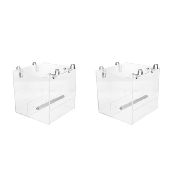1/2/3 transparent färg fågelvattenbadkar Lätt att installera Feeder 13*11*13CM 2Set