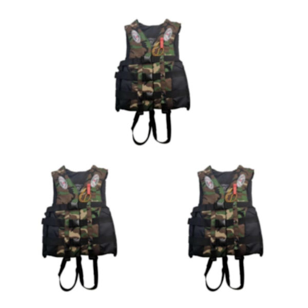 1/2/3 Vuxna Hjälpväst Kajak Ski Flytkraft Fiske Segel Vattensport Green Camouflage S 3PCS