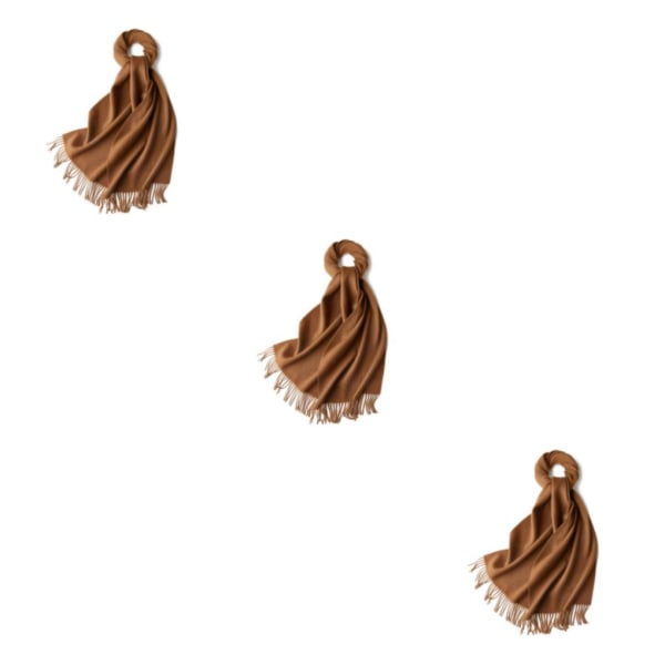 1/2/3 unisex halsduk med fransar Varm och mysig tubscarf för brown yellow 3Set
