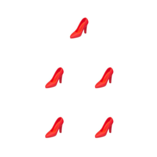 1/2/3/5 1:12 Kvinnliga högklackade skor för kvinnlig action Red 2cm 5PCS