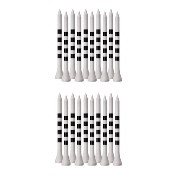 1/2/3/5 100st Bamboo För Golf Tees Stripe Mark Scale High 70mm White 2Set