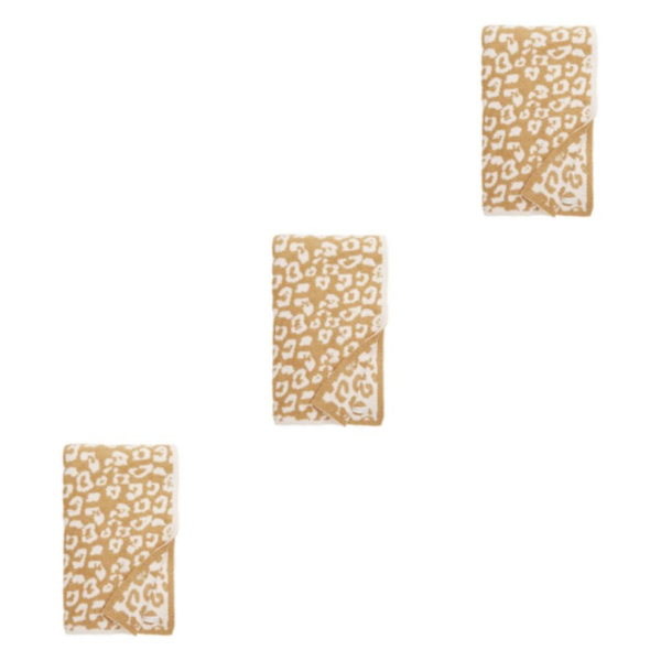 1/2/3 Throw Blanket Leopard Print Flanell Fleece Filtar Plysch light tan 40x47in 3Set