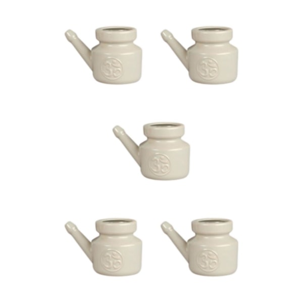 1/2/3/5 Keramik Neti Pot Leakproof Sinus Rinse Pot Tålig för Gray 5.51 Inchx3.94 Inchx4.13 Inch 5Set