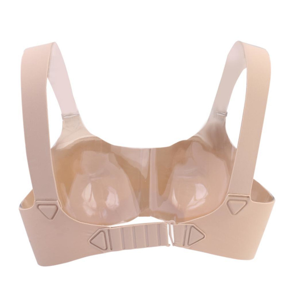 1/2/3 Sexig Special Pocket BH För Silikon Bröst Form Falsk BH Beige 90C 1Set