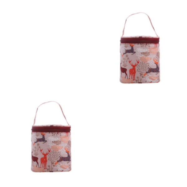 1/2 Resegarn Förvaringsväska Tote Small Holder Case Present för Deer 14 x 15cm 2Set
