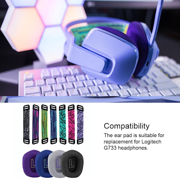 1/2/3/5 Öronkuddar Kudde Hörselskydd Andas Gamer Purple Ear Pads 1 Pc