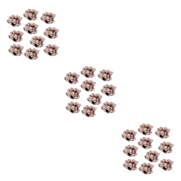 1/2/3/5 10 stycken Camellia Flower Heads för gör-det-själv-hårtillbehör Coffee 4.5cm 3Set