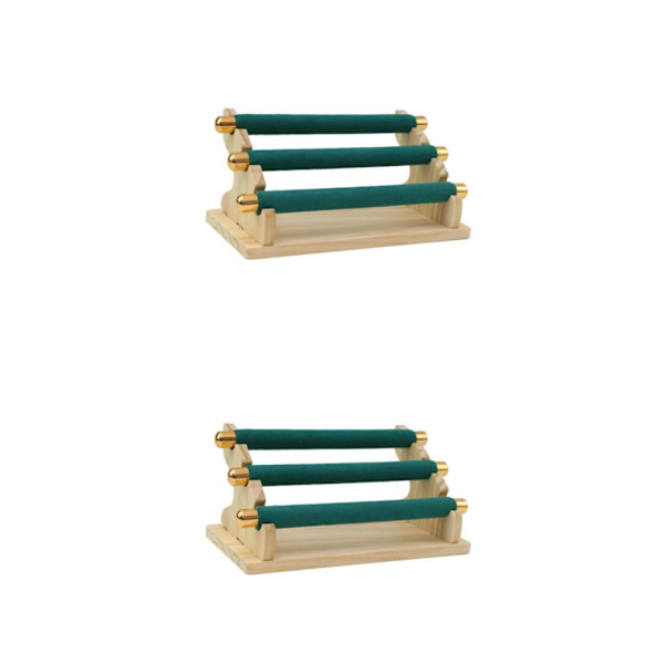 1/2/3 Fristående Ringar Display Hållare Showcase Hållare för hemmet Green 20 x 10 x 9.5cm 2PCS