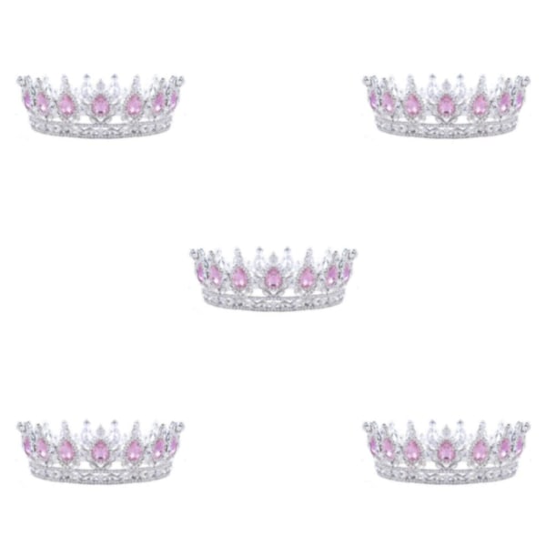 1/2/3/5 legering utsökt hantverk och delikat mönster strass Silver + pink 5Set