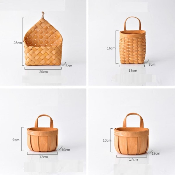 1/2 vävd förvaringskorg Hängande tvättkorg Blombehållare Brown B 1Set