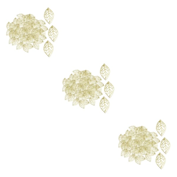 1/2/3/5 100 stycken Hollow Leaf För Charms för DIY-halsband Gold 34 x 20mm 3Set