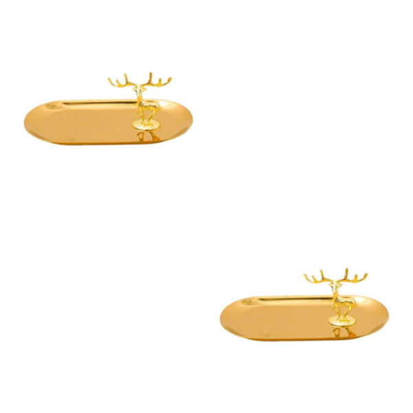 1/2/3/5 Smycken Organizer Stand Fack Display Rack för ringar Small Antler Style D 2Set
