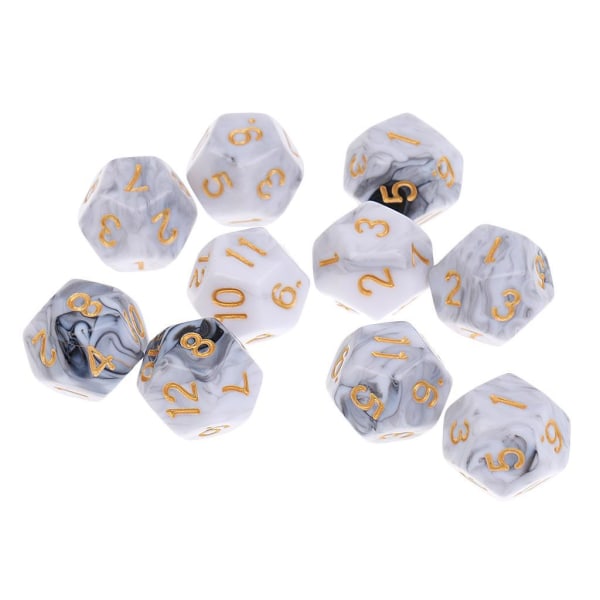 1/5 10 st 12-sidiga tärningar D12 polyedriska tärningar för fängelsehålor 1Set