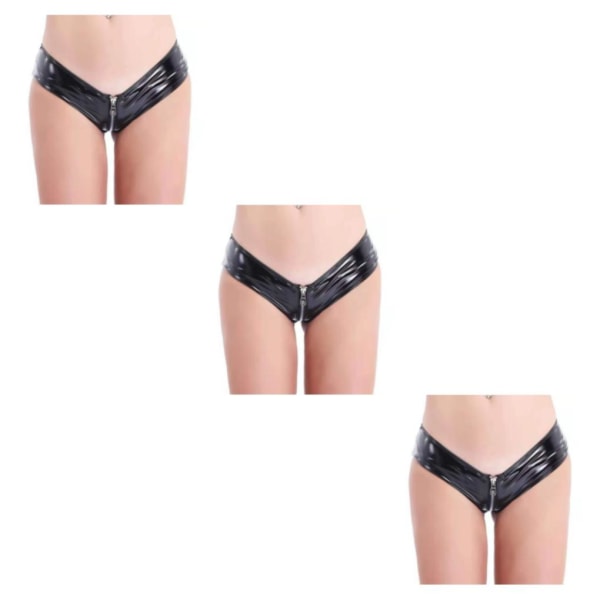 1/2/3/5 Underkläder Butt Briefs Front Open Sexig Nattklubb Tvättbar Black/XL 3PCS