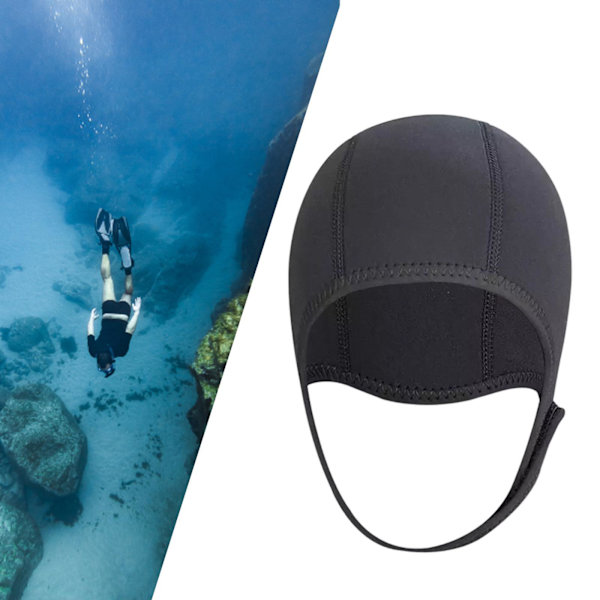 1/2/3/5 Neopren Dykhatt Skyddsöra för forsränning black 3mm 1Set