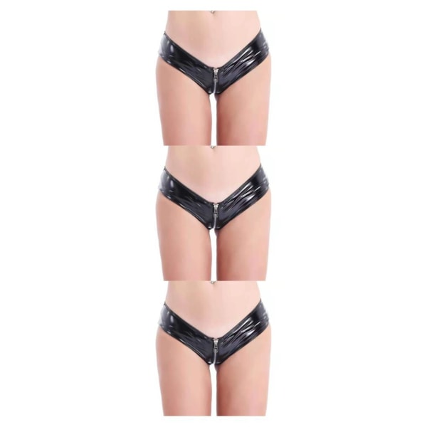 1/2/3/5 Underkläder Butt Briefs Front Open Sexig Nattklubb Tvättbar Black/XL 3PCS