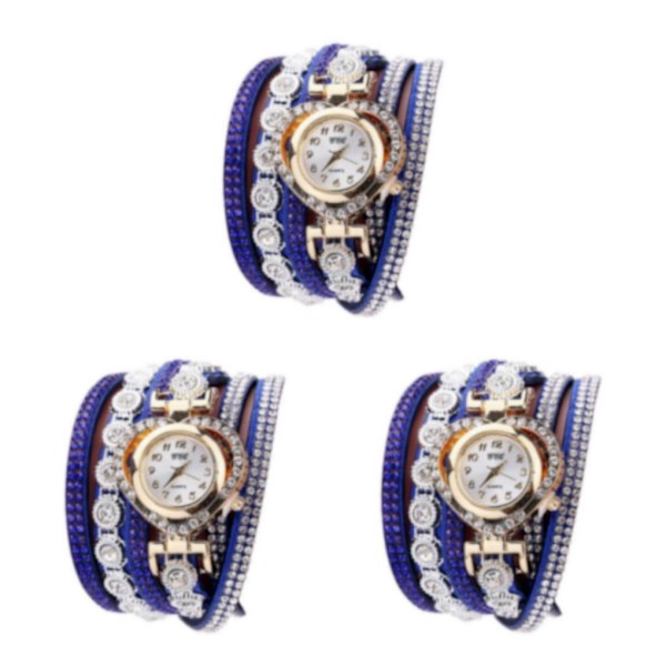 1/2/3/5 Dam Lyx Crystal Armband Armbandsur Lady Analog 3Set