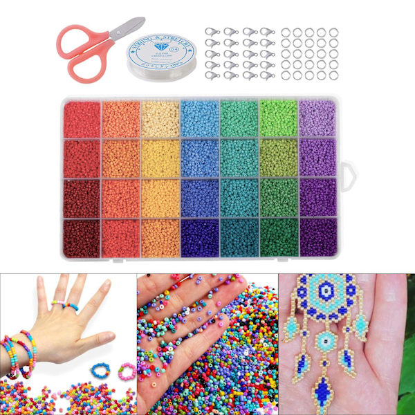 1/2 Mini Beads Set Hummerspännen Seed Bead för smyckestillverkning 1Set
