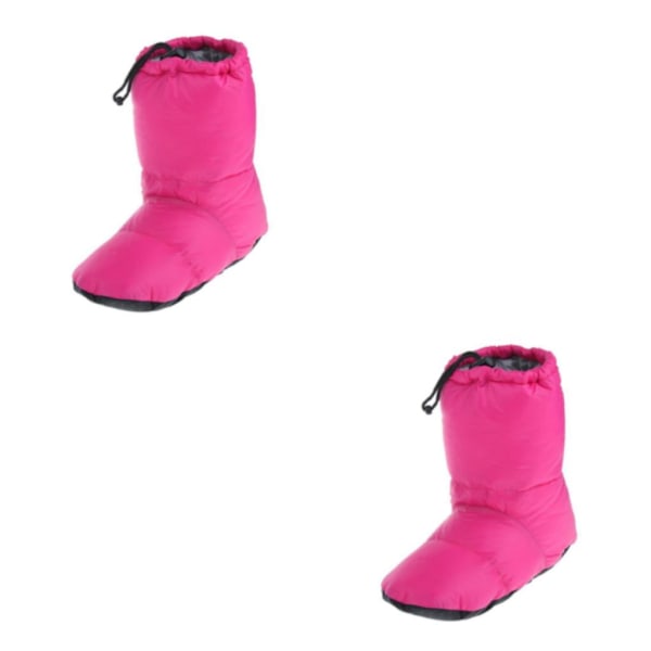 1/2/3 Vita duntofflor Vintervarma campingtältfotskor Rose Red L 2PCS