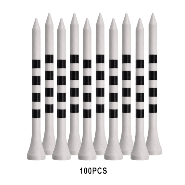 1/2/3/5 100st Bamboo För Golf Tees Stripe Mark Scale High 70mm White 1Set