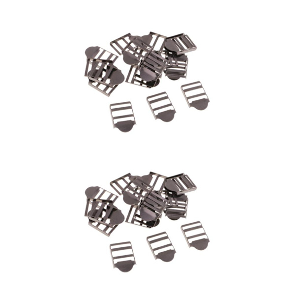 1/2/3 20st Metallväv Bälte Stege Spännen Bagagerem Black 2.4 x 1.6cm 2Set