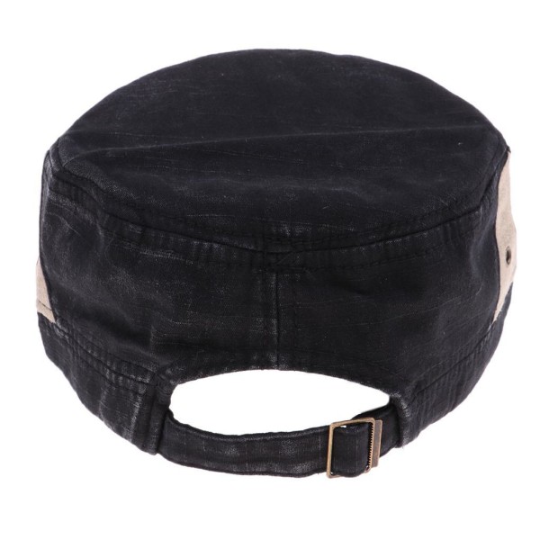 Unisex Herr Dam Fritid Bomull För Army Flat Top Cadet Cap Black