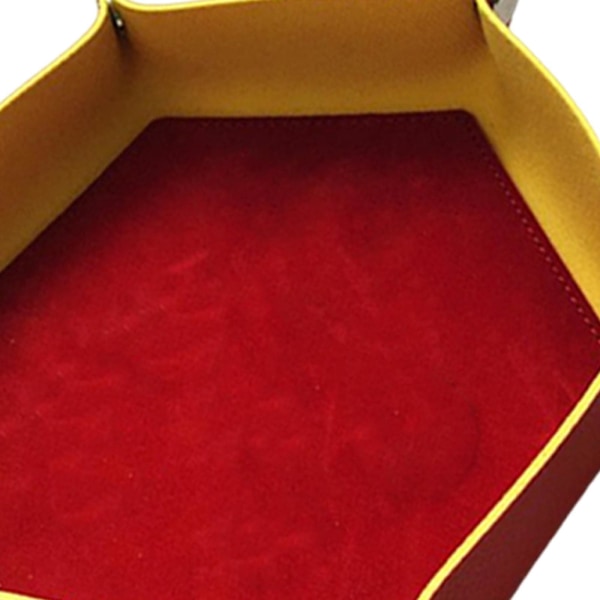 1/2 tärningsbricka PU-läder dubbelsidig tärningsmatta för brädspel Red Yellow 1Set