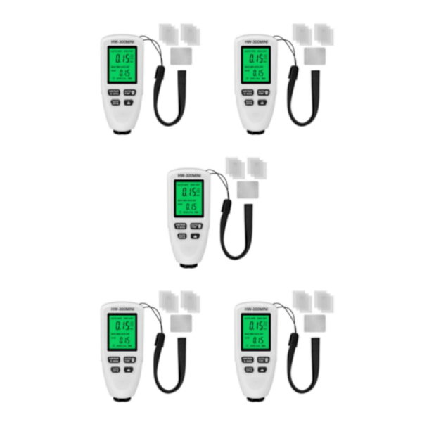 1/5 0-2000um Färgbeläggning Tjockleksmätare Mätare LCD-film White 5PCS