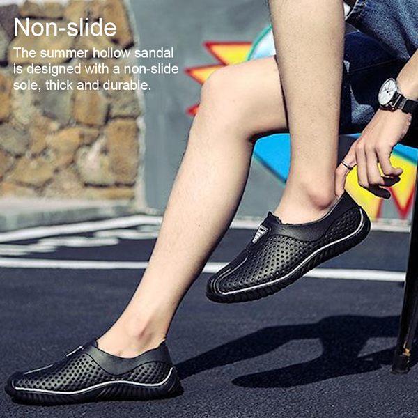 Andas Herr Tofflor Hollow Beach Shoes Mode Sandal Black 43