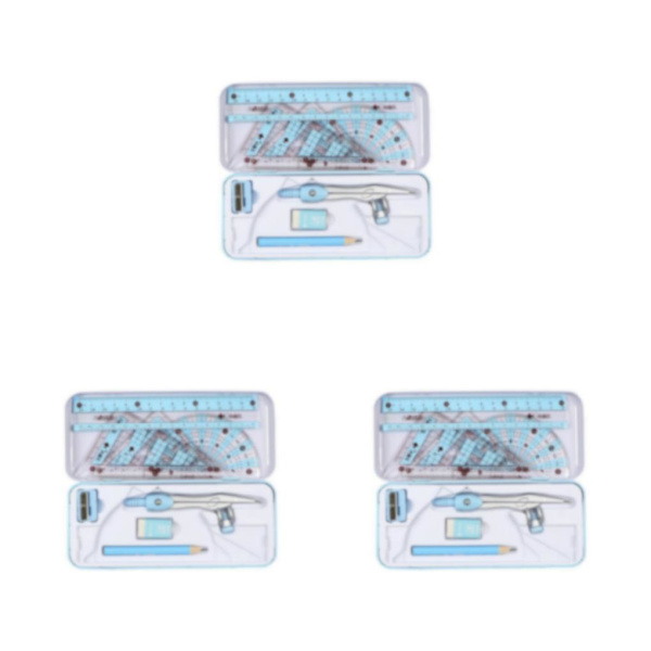 1/3 Math Geometry Kit 8st Studenttillbehör Gradskiva för 3Set