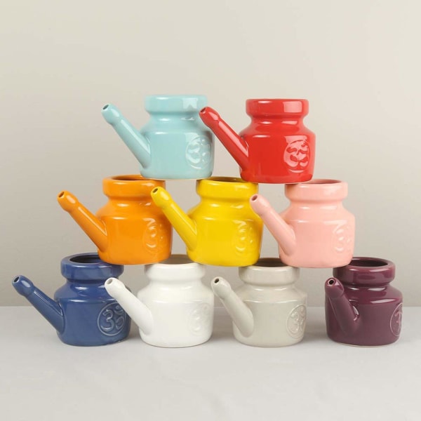1/2/3/5 Keramik Neti Pot Leakproof Sinus Rinse Pot Tålig för Gray 5.51 Inchx3.94 Inchx4.13 Inch 1Set