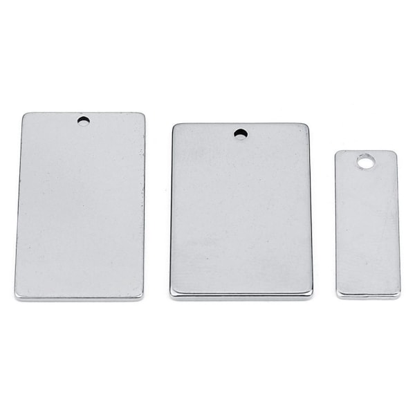 1/2/3/5 10 bitar metall platt rektangel blank stämpling För Silver 20x30mm 1Set